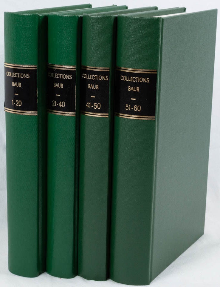 Stock ID #221389 Collections Baur Bulletins No. 1-60. Four Volumes. PROFESSIONALLY BOUND BULLETINS FROM COLLECTIONS BAUR.