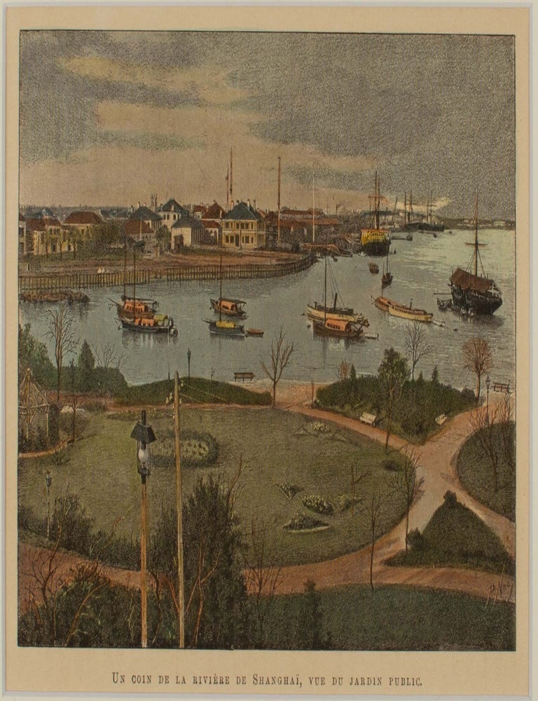 Stock ID #221449 Un Coin de La Rivi&egrave;re de Shanghai, Vue du Jardin Public. PAUL BONNETAIN, P. NAC, AUTHOR, ARTIST.