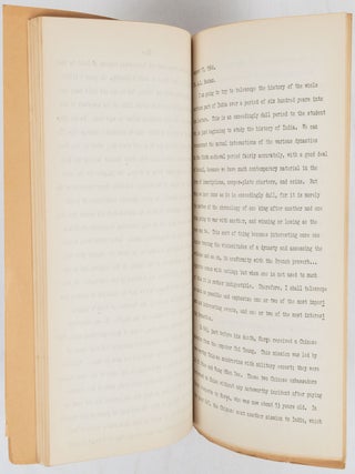 Stock ID #222918 Typescript Collection of Lectures by Professor A.L. Basham. A. L BASHAM