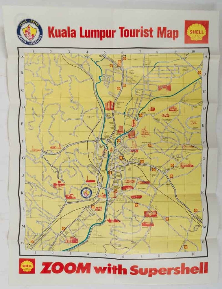 Stock ID #223112 Kuala Lumpur Tourist Map. ZOOM with Supershell. KUALA LUMPUR - 1970S TOURIST MAP AND DIRECTORY.