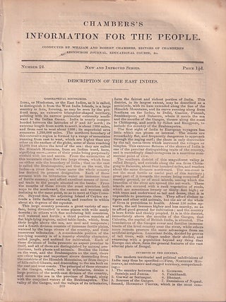 Stock ID #223355 Chamber's Information for the People. Number 24. Description of the East Indies....