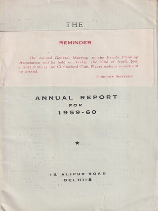 Stock ID #223405 Annual Report for 1959-60. VILMLA VIRMANI