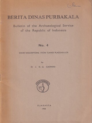 Stock ID #223451 Berita Dinas Purbakala. Bulletin of the Archaeological Service of the Republic...