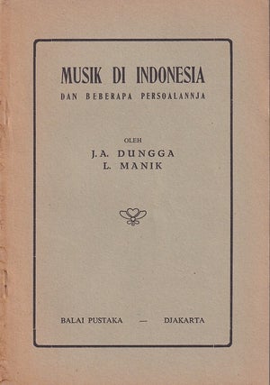Stock ID #223464 Musik di Indonesia dan Beberapa Persoalannja. [Music in Indonesia and...