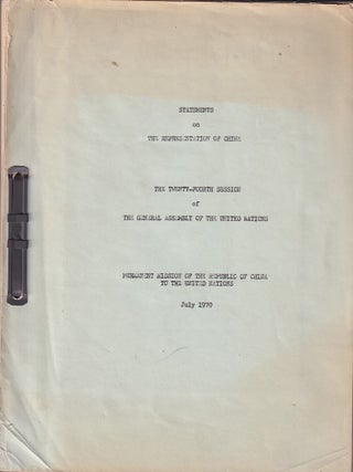 Stock ID #223553 Statements on the Representation of China. The Twenty-Fourth Session of the...