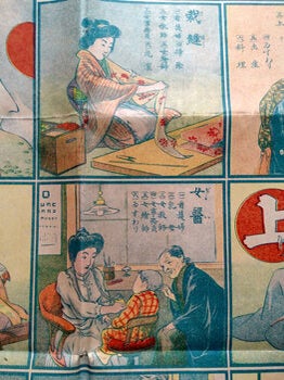 新案明治婦人双六. [Shin'an Meiji fujin sugoroku]. [Meiji Women's New Sugoroku Game].
