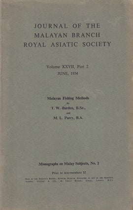 Stock ID #224267 Journal of the Malayan Branch of the Royal Asiatic Society. Volume XXVII, Part...