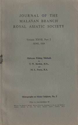 Stock ID #224269 Journal of the Malayan Branch of the Royal Asiatic Society. Volume XXVII, Part...