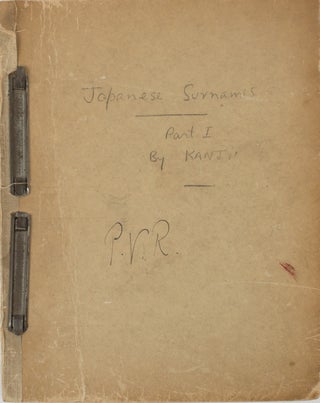 Japanese Personal Names.