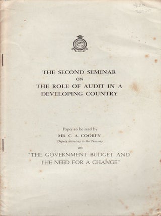 Stock ID #36979 The Government Budget and the Need for a Change. C. A COOREY