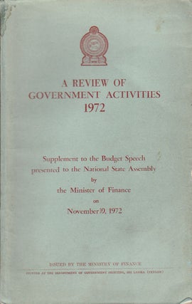 Stock ID #37168 A Review of Government Activities 1972. CEYLON