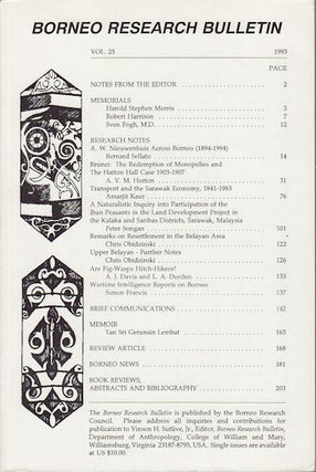 Stock ID #43843 Borneo Research Bulletin. VINSON H. SUTLIVE