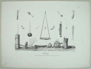 Stock ID #45264 Timor. Jeux, Ustensiles et Arts Malais. ANTIQUE PRINT - TIMOR, CHARLES ALEXANDRE...