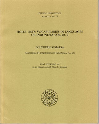 Stock ID #46186 Holle Lists: Vocabularies in Languages of Indonesia Vol. 10/2. Southern Sumatra....