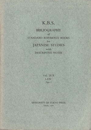 Stock ID #48139 K.B.S. Bibliography of Standard Reference Books for Japanese Studies with...