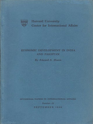 Stock ID #48213 Economic Development in India and Pakistan. EDWARD S. MASON