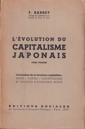 Stock ID #55076 L'Evolution du Capitalisme Japonais. L'evolution de la structure...