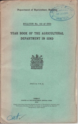 Stock ID #56918 Year Book of the Agricultural Department in Sind. YEAR BOOK