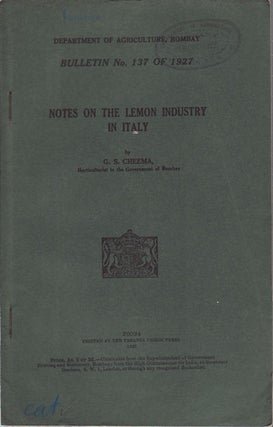 Stock ID #56998 Notes on the Lemon Industry in Italy. G. S. CHEEMA