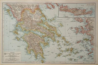 Stock ID #57008 Greece. 19TH CENTURY MAP OF GREECE.