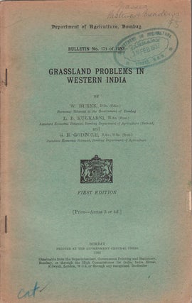 Stock ID #57141 Grassland Problems in Western India. W. BURNS, L. B. KULKARNI AND S. R. GODBOLE