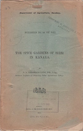 Stock ID #57186 The Spice Gardens of Sirsi in Kanara. D. L. SAHASRABUDDHE