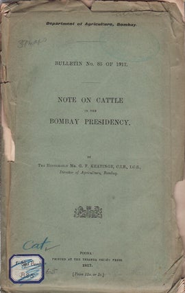 Stock ID #57187 Note on Cattle in the Bombay Presidency. G. F. KEATINGE