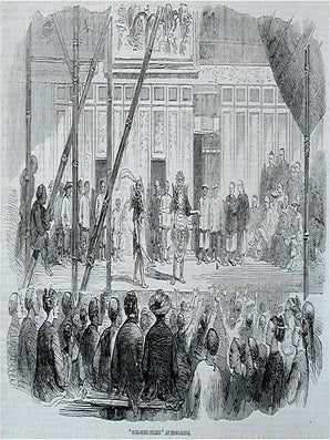 Stock ID #61161 "Sing-Song Piejon" at Hong-Kong. HONG KONG - ANTIQUE PRINT