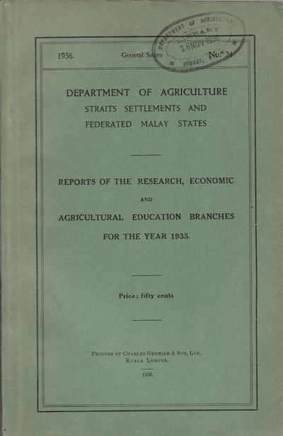 Stock ID #61747 Reports of the Research, Economic and Agricultural Education Branches for the Year 1936. DEPARTMENT OF AGRICULTURE.