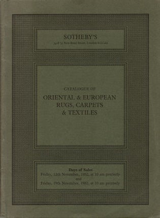 Stock ID #73390 Catalogue of Oriental and European Rugs, Carpets and Textiles. SOTHEBY'S