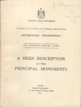 Stock ID #76415 A Brief Description of the Principal Monuments. CAIRO THE EGYPTIAN MUSEUM