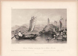 Stock ID #76603 Chinese Boatman economizing Time & Labour,- Poo-kow. [China Antique Print]....