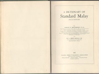 A Dictionary of Standard Malay. (Malay-English).