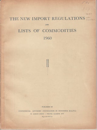 Stock ID #91627 The New Import Regulations and Lists of Commodities, 1960. 1960 IMPORT...