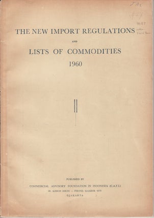 Stock ID #91627 The New Import Regulations and Lists of Commodities, 1960. 1960 IMPORT...