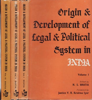 Stock ID #99510 Origin and Development of Legal and Political System in India. H. S. BHATIA