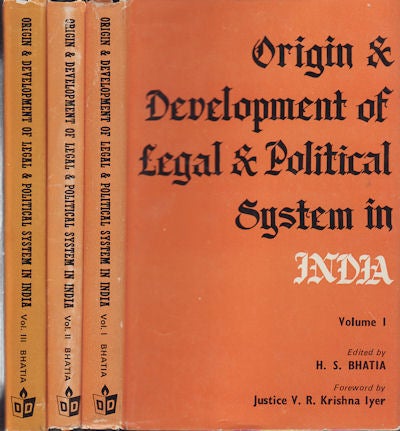 Stock ID #99510 Origin and Development of Legal and Political System in India. H. S. BHATIA.